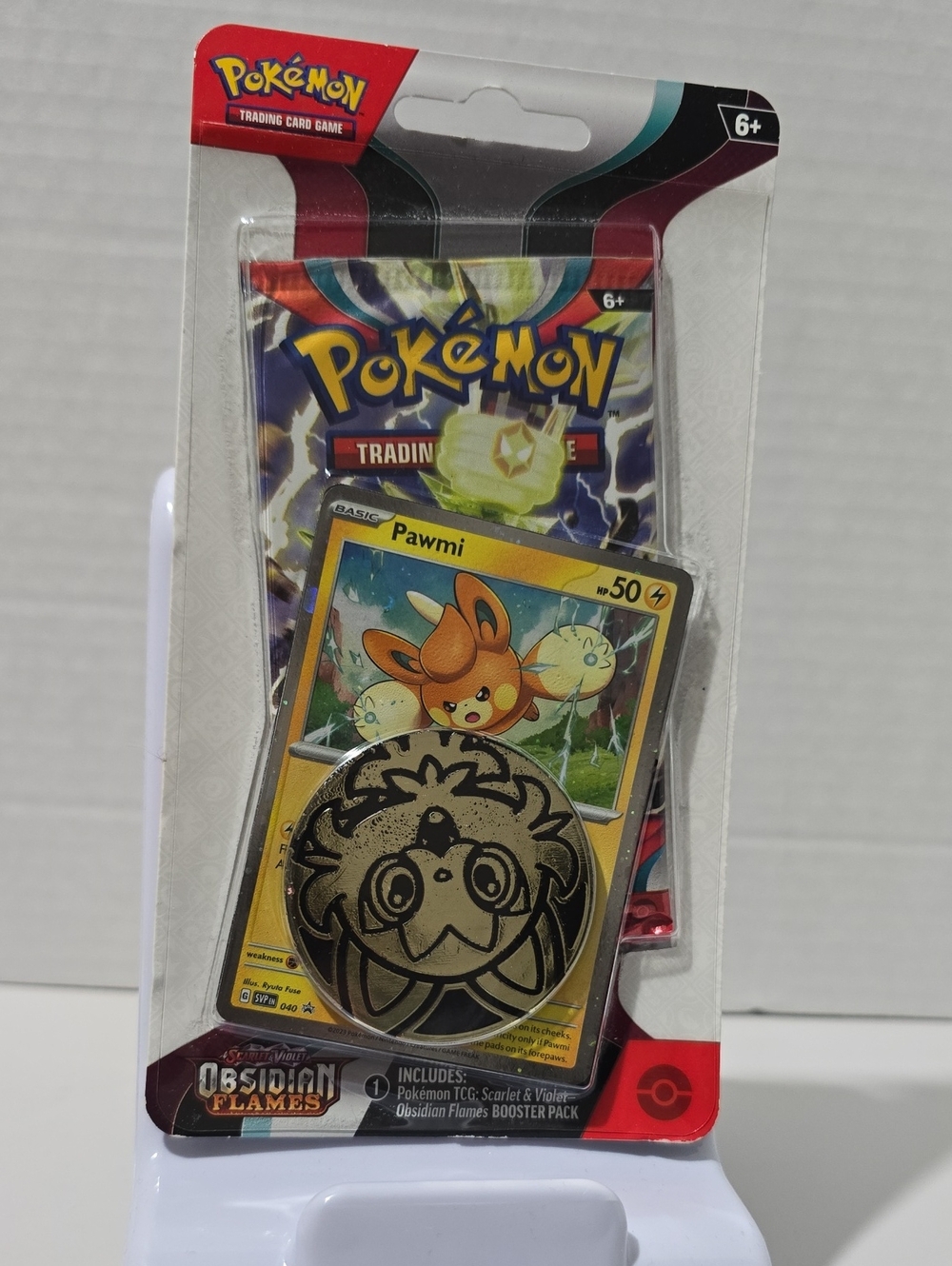 NIP Trading Card Game Obsidian Flames Booster Pack with Pawmi Promo - Yellow